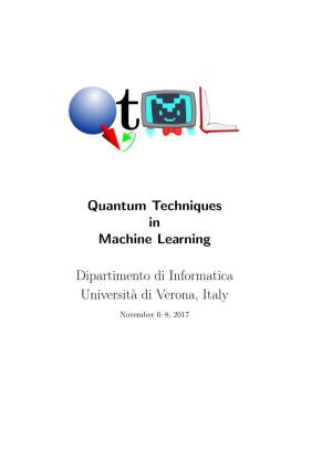 Quantum Techniques in Machine Learning Dipartimento Di