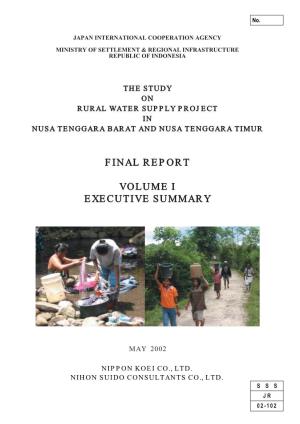 Final Report Volume I Executive Summary Repport