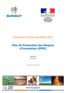 Commune D'arras-Sur-Rhône (07) Plan De Prévention Des Risques D'inondation (Ppri)