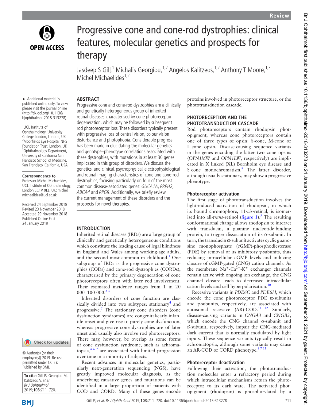 Progressive Cone and Cone-Rod Dystrophies