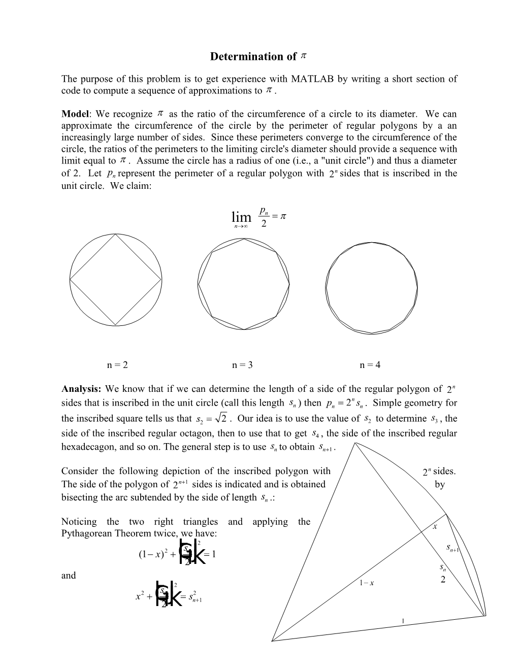 The Purpose of This Problem Is to Get Experience with MATLAB by Writing a Short Section