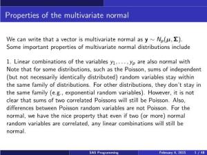 Properties of the Multivariate Normal