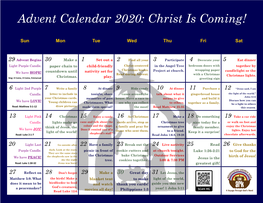 Advent Calendar 2020: Christ Is Coming!
