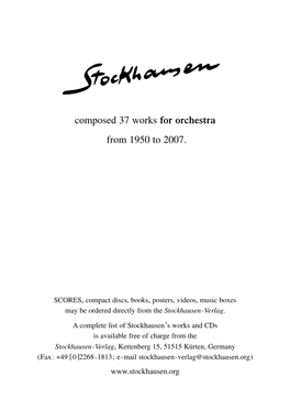 Stockhausen Works for Orchestra