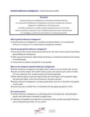 Genital Molluscum Contagiosum – Patient Information Leaflet