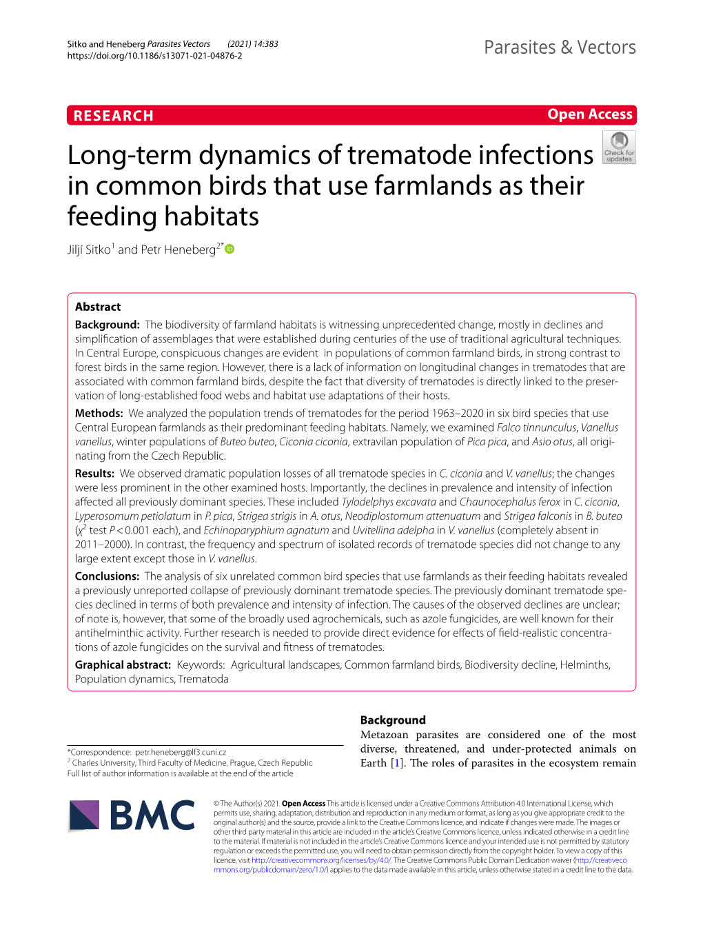 Long-Term Dynamics of Trematode Infections in Common Birds That Use
