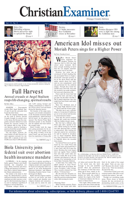 American Idol Misses out Moriah Peters Sings for a Higher Power by Patti Townley-Covert