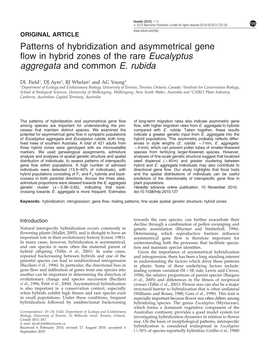 Patterns of Hybridization and Asymmetrical Gene Flow in Hybrid