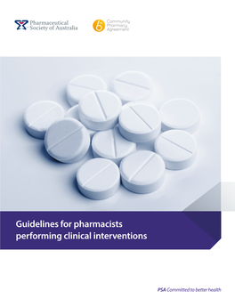 Guidelines for Pharmacists Performing Clinical Interventions