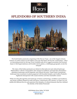 South India Itinerary – Crow Collection Of