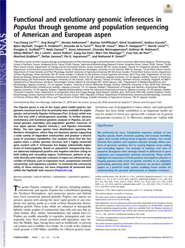 Functional and Evolutionary Genomic Inferences in Populus Through Genome and Population Sequencing of American and European Aspen