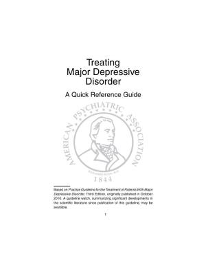 Treating Major Depressive Disorder: a Quick Reference Guide