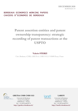 Strategic Recording of Patent Transactions at the USPTO