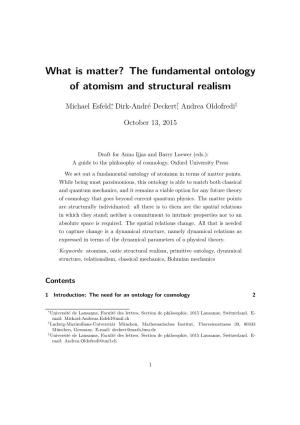 What Is Matter? the Fundamental Ontology of Atomism and Structural Realism