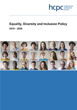 Equality, Diversity and Inclusion Policy 2018 – 2020