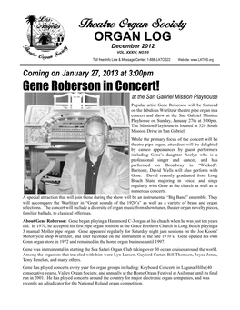 Gene Roberson in Concert! ORGAN
