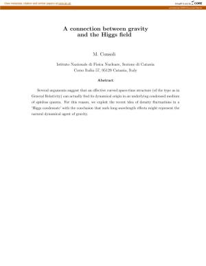 A Connection Between Gravity and the Higgs Field