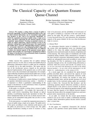The Classical Capacity of a Quantum Erasure Queue-Channel