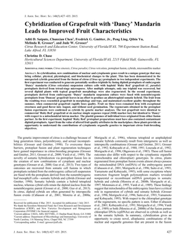 Cybridization of Grapefruit with 'Dancy'