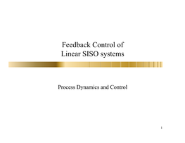 Feedback Control of Linear SISO Systems