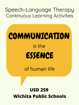 Speech-Language Therapy Continuous Learning Activities