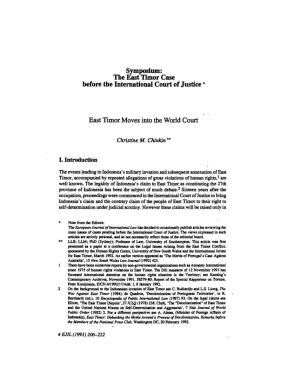 The East Timor Case Before the International Court of Justice * East