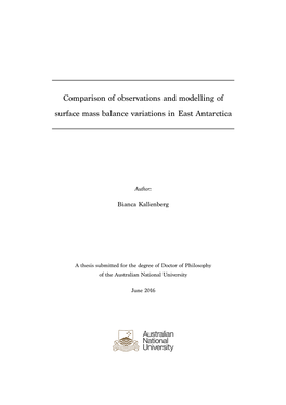 Comparison of Observations and Modelling of Surface Mass Balance Variations in East Antarctica