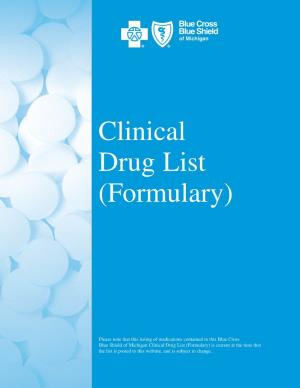 BCBSM Clinical Drug List (Formulary)
