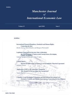 Manchester Journal of International Economic Law
