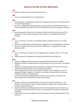 Curtis W. Harris Chronology.Pdf