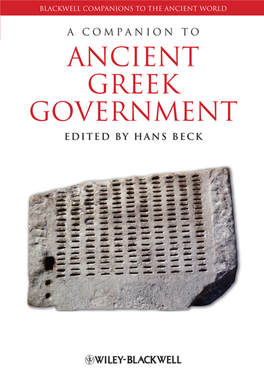 Introduction a Prolegomenon to Ancient Greek Government Hans