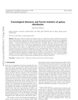 Cosmological Distances and Fractal Statistics of Galaxy Distribution