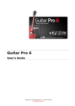Guitar Pro 6 User’S Guide