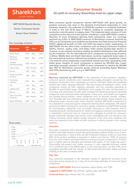 Consumer Goods on Path to Recovery; Essentials Hold an Upper Edge Sector Update