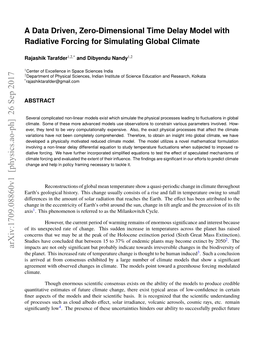 A Data Driven, Zero-Dimensional Time Delay Model with Radiative