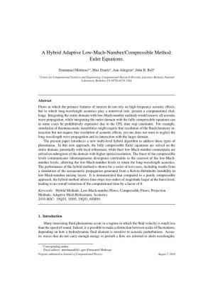 A Hybrid Adaptive Low-Mach-Number/Compressible Method: Euler Equations