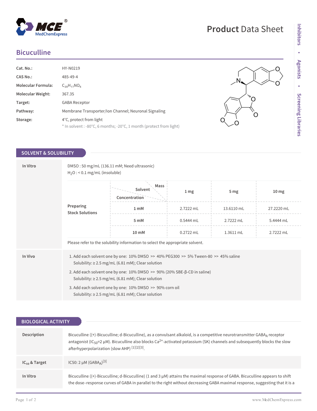 Product Data Sheet