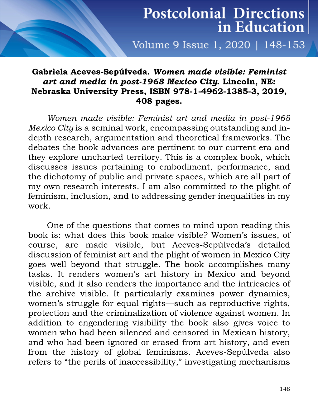 Gabriela Aceves-Sepúlveda. Women Made Visible: Feminist Art and Media in Post-1968 Mexico City