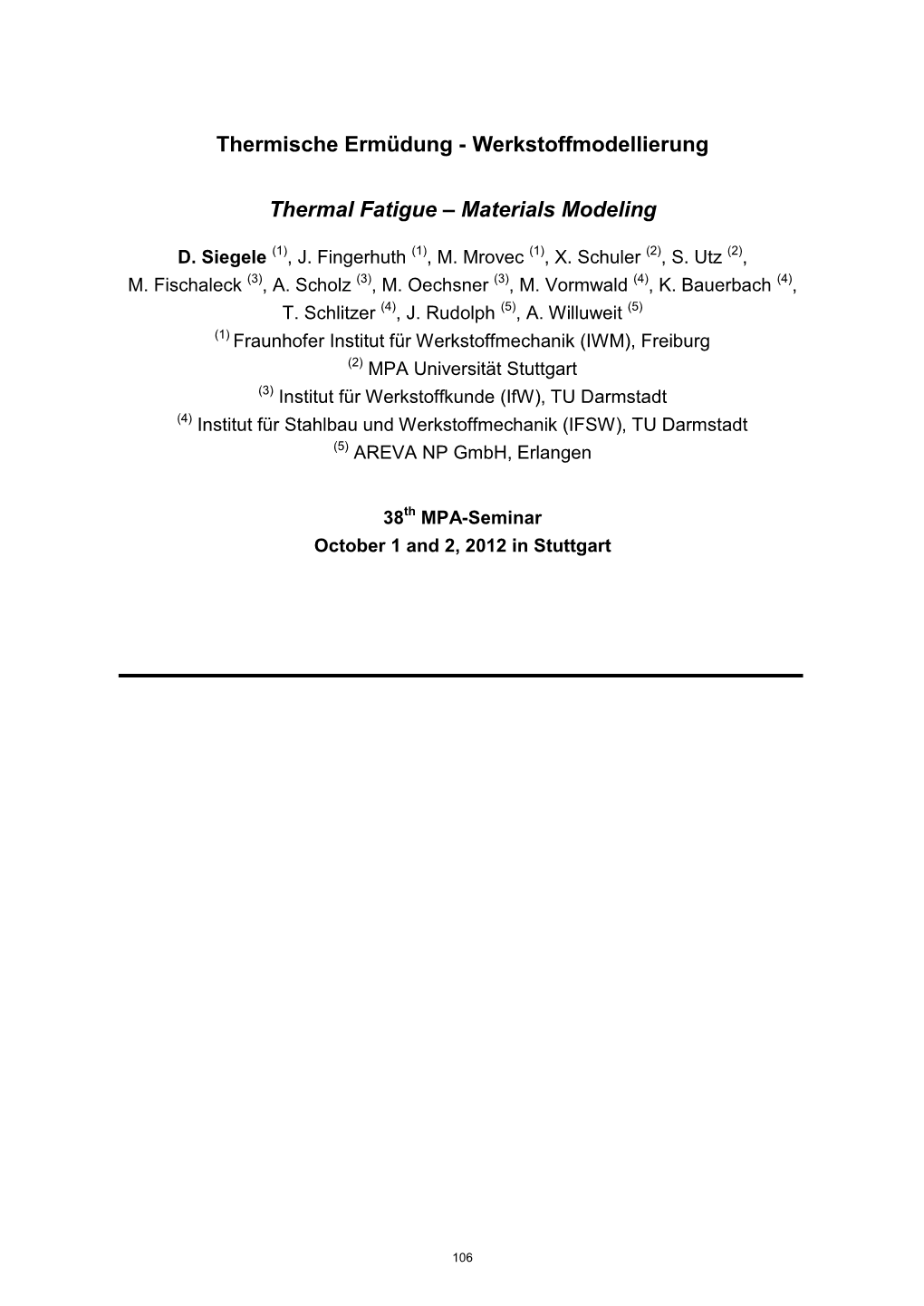 Werkstoffmodellierung Thermal Fatigue – Materials Modeling