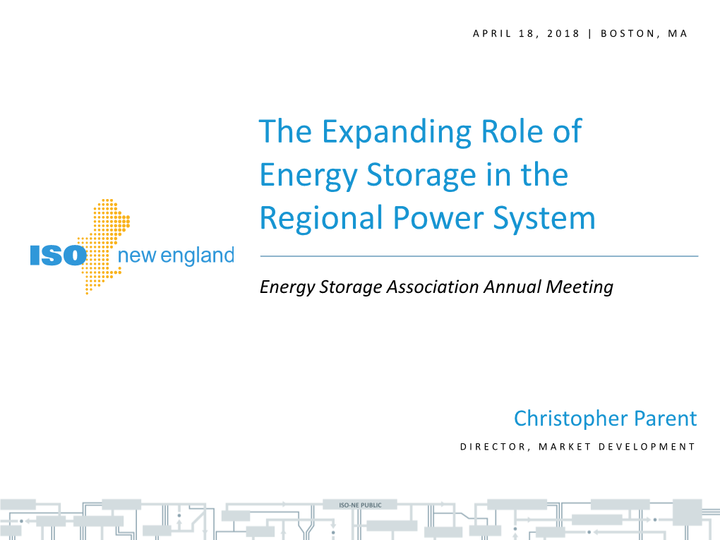 The Expanding Role of Energy Storage in the Regional Power System