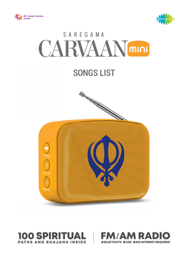 Gurbani Carvaan Mini 2,0 Songlist