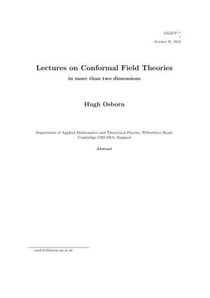 Lectures on Conformal Field Theories in More Than Two Dimensions