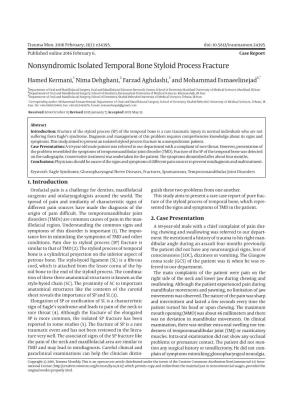 Nonsyndromic Isolated Temporal Bone Styloid Process Fracture