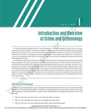 Introduction and Overview of Crime and Criminologydistribute