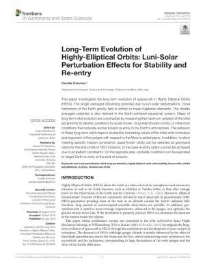 Long-Term Evolution of Highly-Elliptical Orbits: Luni-Solar Perturbation Effects for Stability and Re-Entry