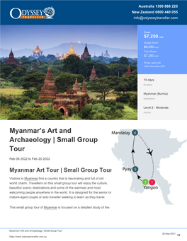 Myanmar Art Tour | Small Group Tour for Seniors | Odyssey Traveller