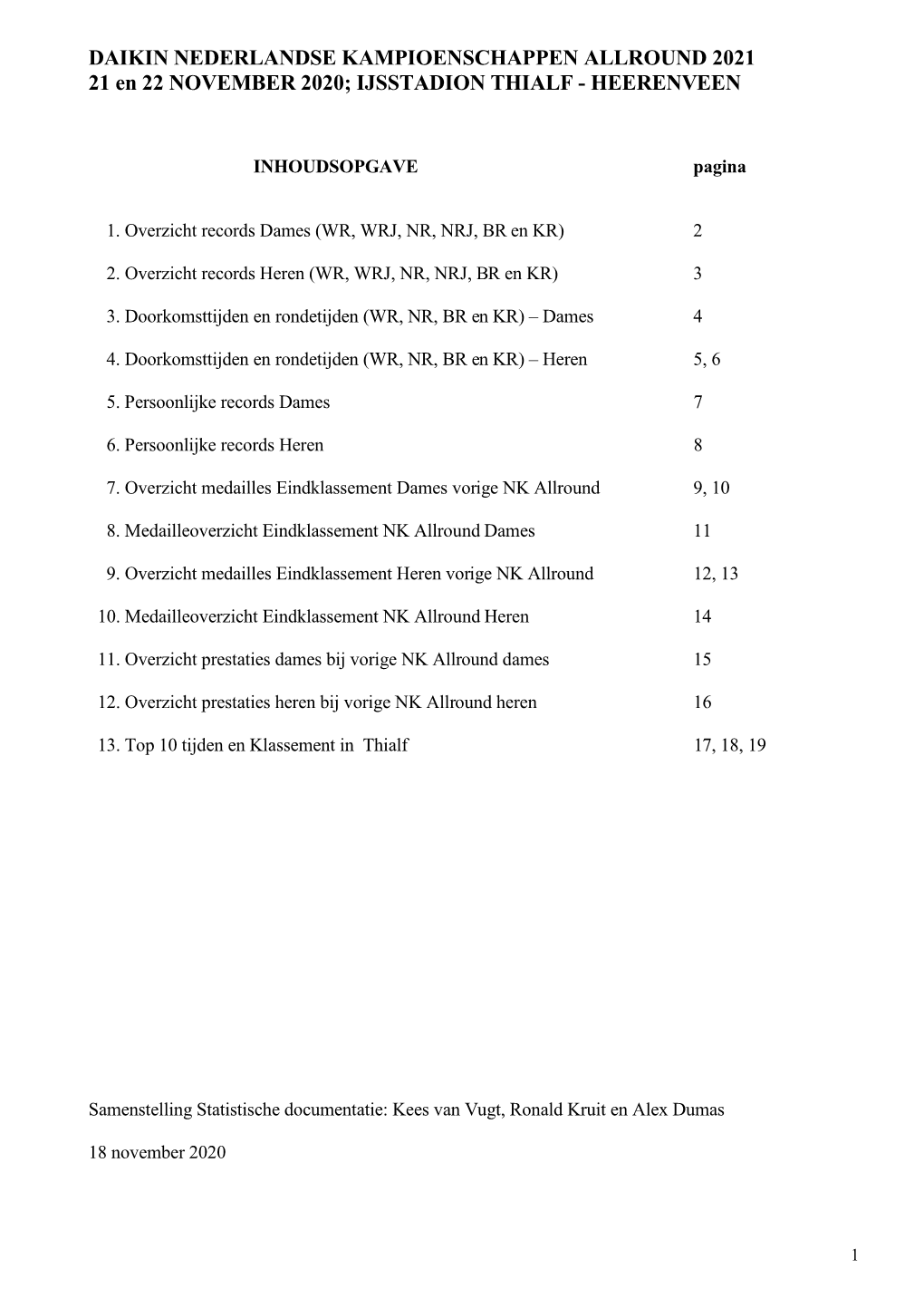 2021 Statistische Informatie NK Allround Nov 2020