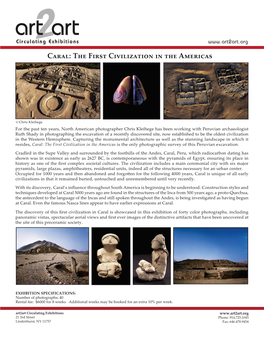 Caral, Perú Is the Recently Discovered City Now Established to Be the Oldest Civilization in North, Central, and South America