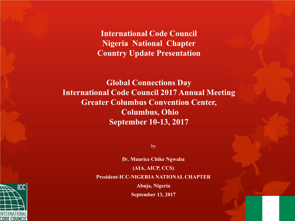 ICC-NNC Presenttion to Nigerian Senate Committee