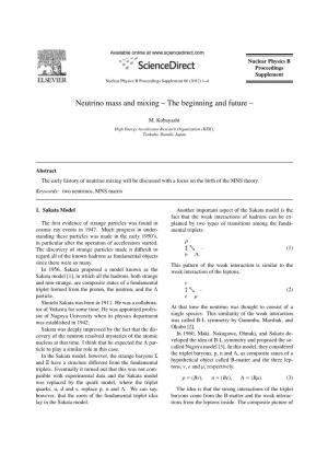 Neutrino Mass and Mixing – the Beginning and Future –